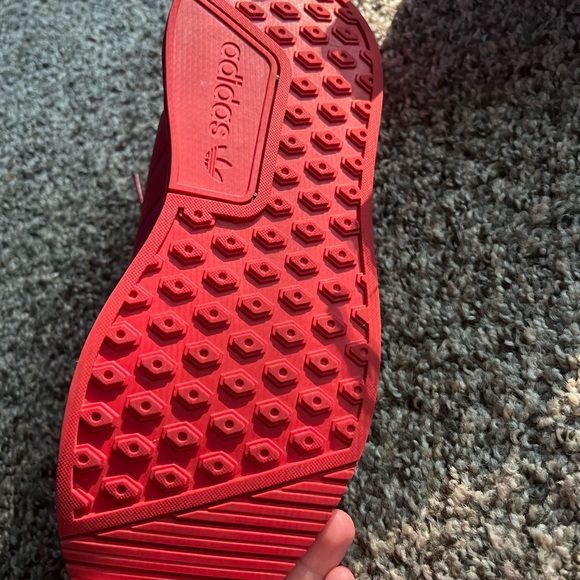 red adidas running shoes, barely worn, size 8 - Picture 2 of 3